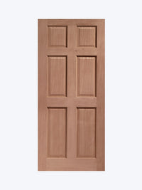 Colonial Exterior 6 Panel Mahogany Wooden Door