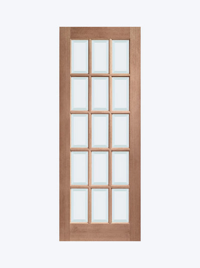 SA77 15 Pane Mahogany Door