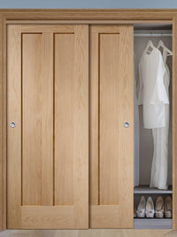 Thruslide Novara Oak 2 Panel Door