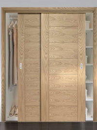 Thruslide Palermo Flush Oak 2 Door Wardrobe