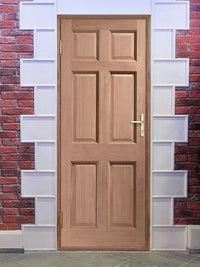 Colonial Exterior 6 Panel Mahogany Wooden Door