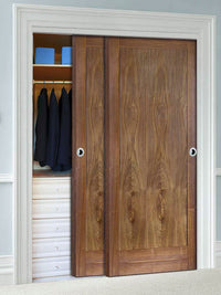 Thruslide Porto 1 Panel Walnut 2 Door Wardrobe