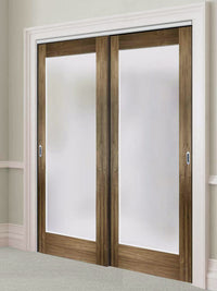 Thruslide Porto Glazed Walnut 2 Door Wardrobe